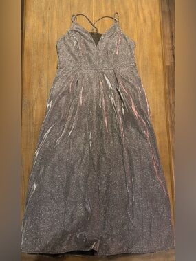 Crystal Doll Sparkle Black and Silver Prom Dress #65